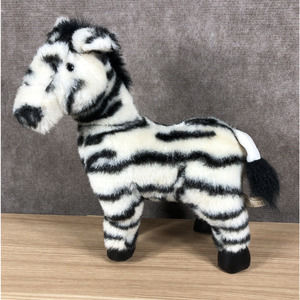 Vintage America Wego‎ Plush Zebra Stuffed Animal 10” Standing Black White #2161